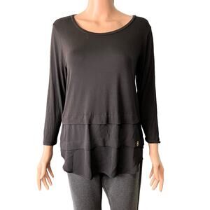 MICHAEL Michael Kors Layered Tunic S Curved Hem Scoop Neck Dressy Preppy Work